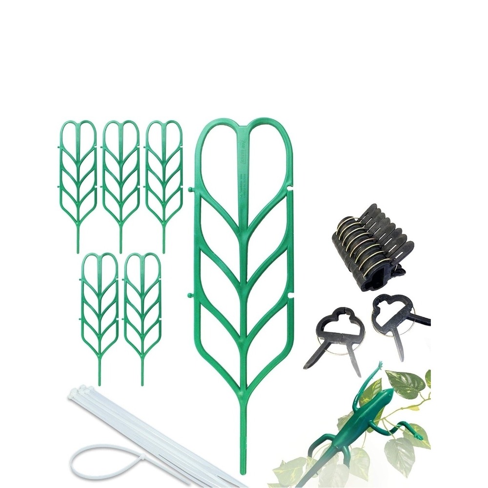 Peer Basic Plant Trellis Kit 6 Pack Green Climbing Plant Support Clip 2pc Bundle